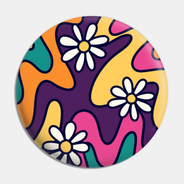 Hippie Groovy 70s Daisy Pin by Lavender Celeste