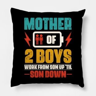 Mother Of 2 Boys Pillow