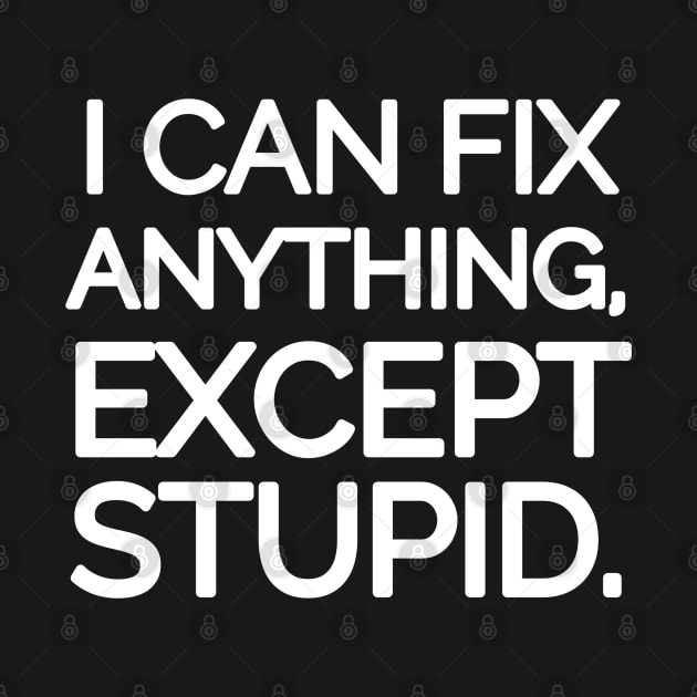 I can fix anything, except stupid. by mksjr