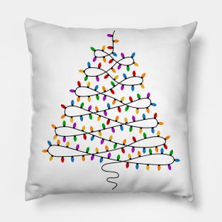 Christmas Lights.Christmas colorful lights.Merry Christmas garland. Christmas tree. Pillow