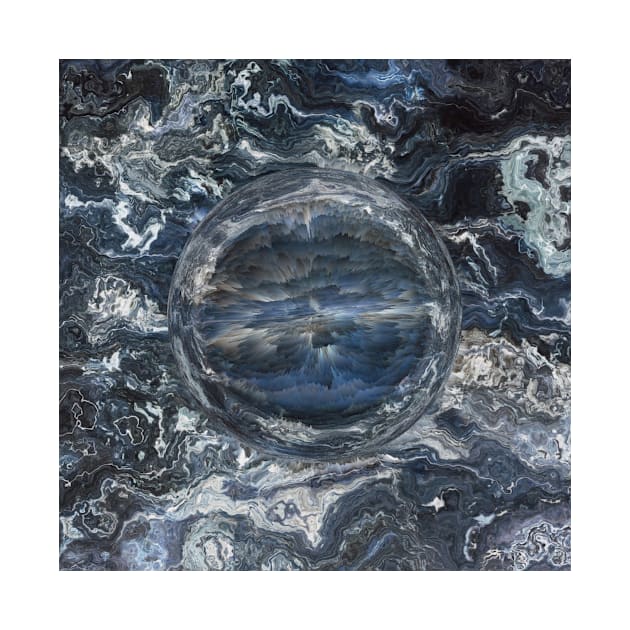 Ocean Goth Marble Planet Space by Moon Art