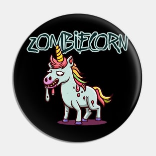 Zombie Unicorn Toon - Cute Macabre Cartoon Fun Pin