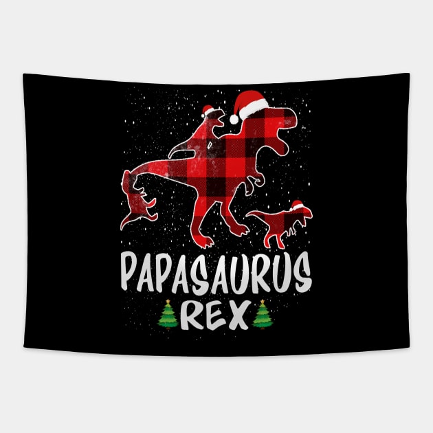 Papa T Rex Matching Family Christmas Dinosaur Shirt Tapestry by intelus