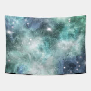 Blue Turquoise Purple Star Nebula Space Galaxy Universe Tapestry