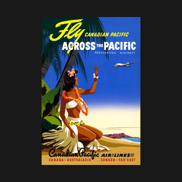 Vintage Travel Poster Fly Canadian Pacific Canada Pacific by vintagetreasure