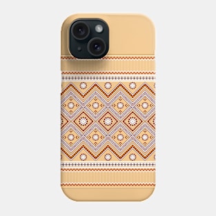 Beautiful floral pattern on a brown background Phone Case