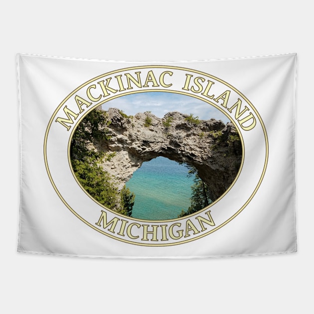 Arch Rock on Mackinac Island in Michigan Tapestry by GentleSeas