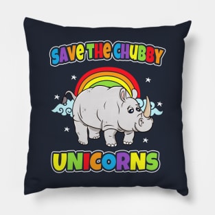 Rhino Save The Chubby Unicorns Rhinoceros Pillow