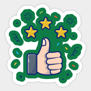 Thumbs Up Okay Cartoon Hand Sign' Sticker