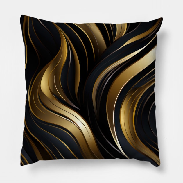 Golden Lattice: Luxurious Linearity in Gold Pillow by star trek fanart and more