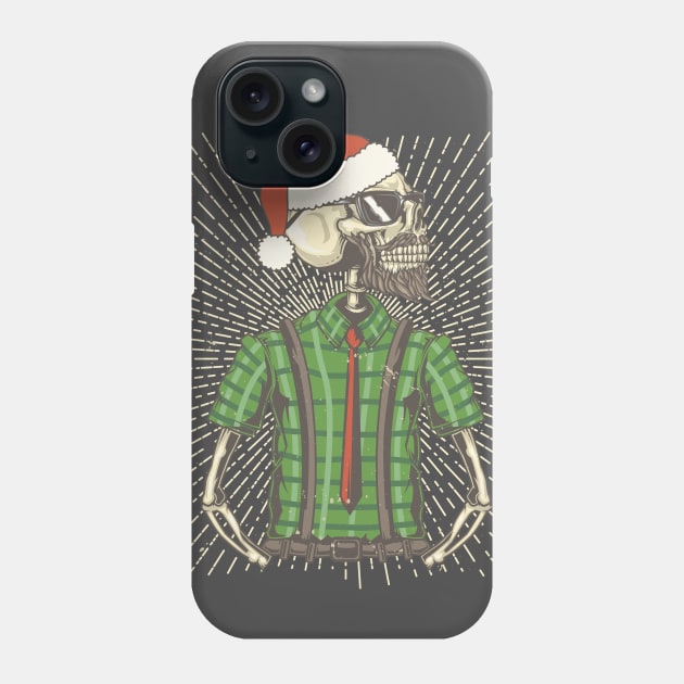 Happy Seasons - Hipster Santa Claus Skeleton Phone Case by EDDArt