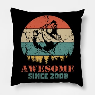 Awesome Since 2008 Year Old School Style Gift Women Men Kid Pillow