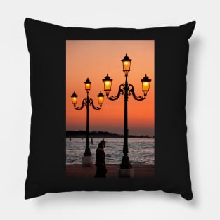 Silhouettes in Castelo, Venice Pillow