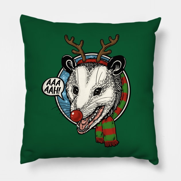 Xmas Possum Pillow by Dima Kruk