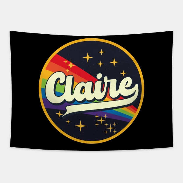 Claire // Rainbow In Space Vintage Style Tapestry by LMW Art