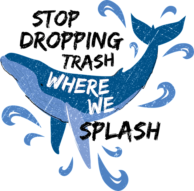 Stop Dropping Trash Where We Splash - Whale Kids T-Shirt by bangtees