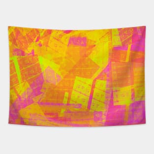 Abstract Yellow Pink Orange Pattern Art Tapestry