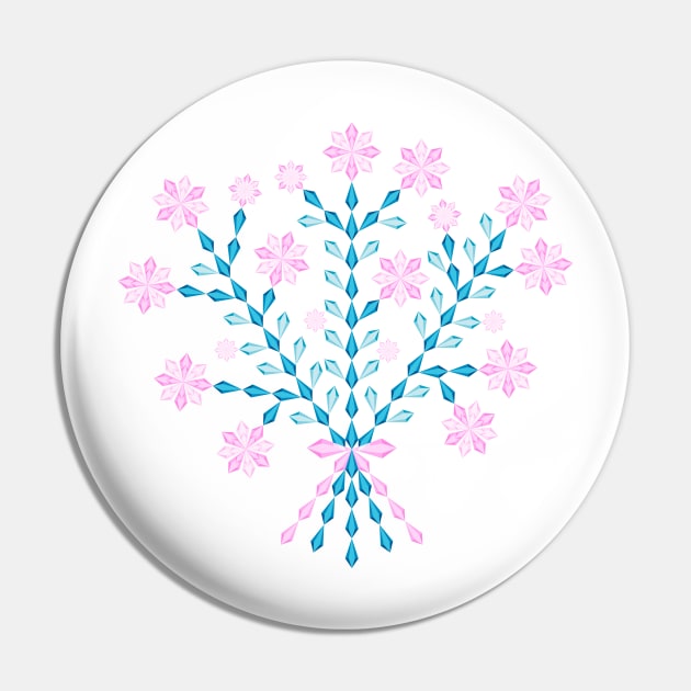 Winter pink flower bouquet with short pink ribbon, version one Pin by kindsouldesign