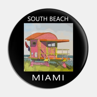 South Beach Lifeguard Tower in Miami Florida - Welshdesigns Pin