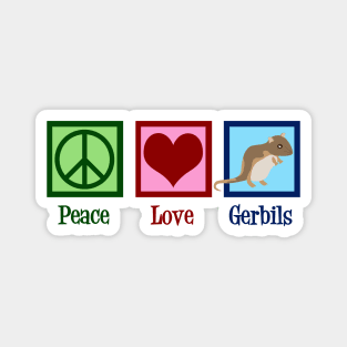 Peace Love Gerbils Magnet