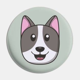 Very cute gray dog Pin