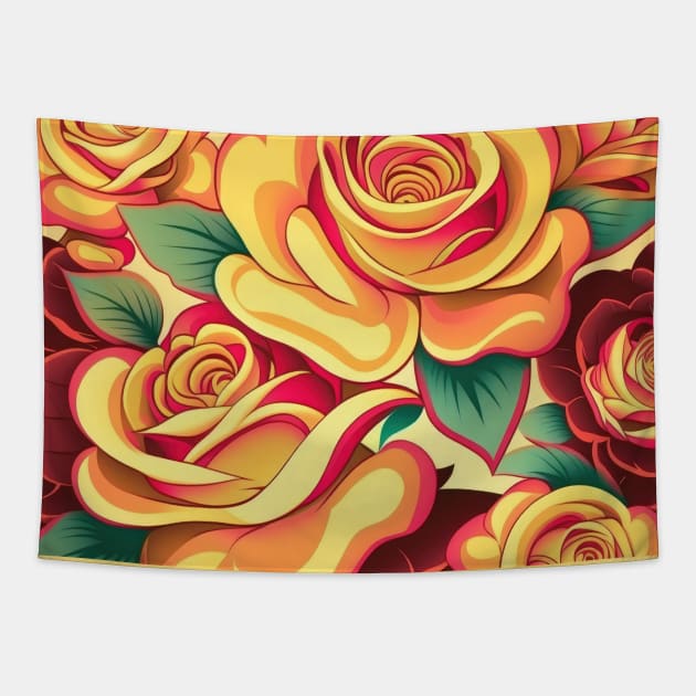 Roses in Bloom Tapestry by BellaDatura