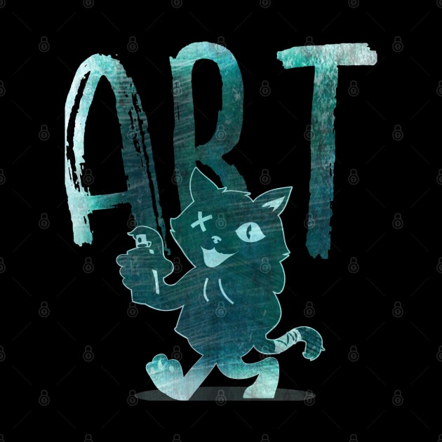 Retro Cat Faded Graffiti Art by TeachUrb