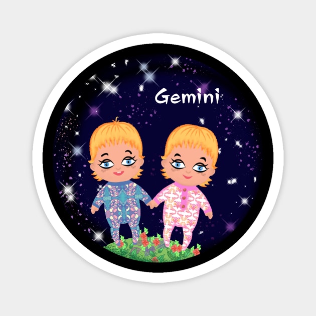 Gemini zodiac sign Magnet by maryglu