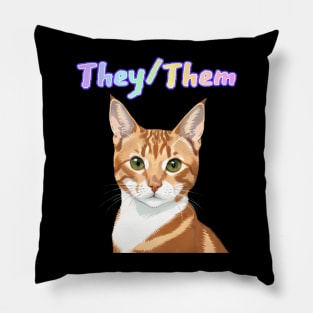 Crookie - They/Them Rainbow Text Cream Pillow