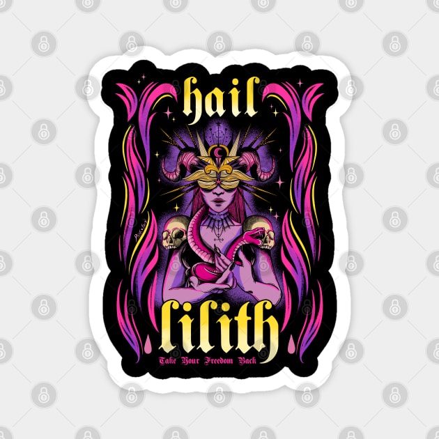 HAIL LILITH - Dark version Magnet by Pink Fang