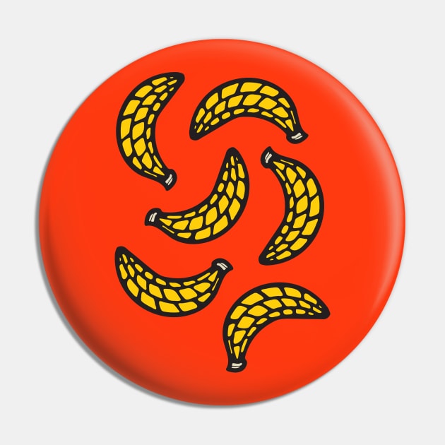 BANANA-RAMA Fun Tossed Yellow Bananas Retro Tropical Fruit in Graphic Cartoon Style - UnBlink Studio by Jackie Tahara Pin by UnBlink Studio by Jackie Tahara