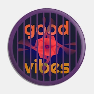 "Good Vibes" - Retro Disco Beach Party Design Pin