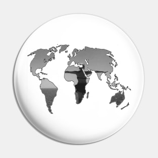 Black & White Girl World Map Pin