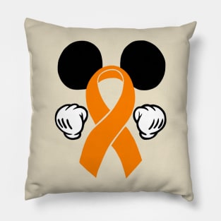 Mouse Ears Awareness Ribbon (Orange) Pillow