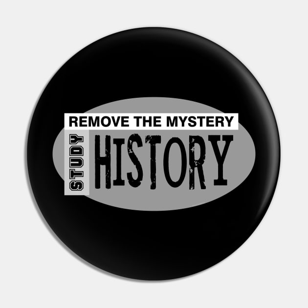 Remove Mystery History Gray Oval Pin by Barthol Graphics