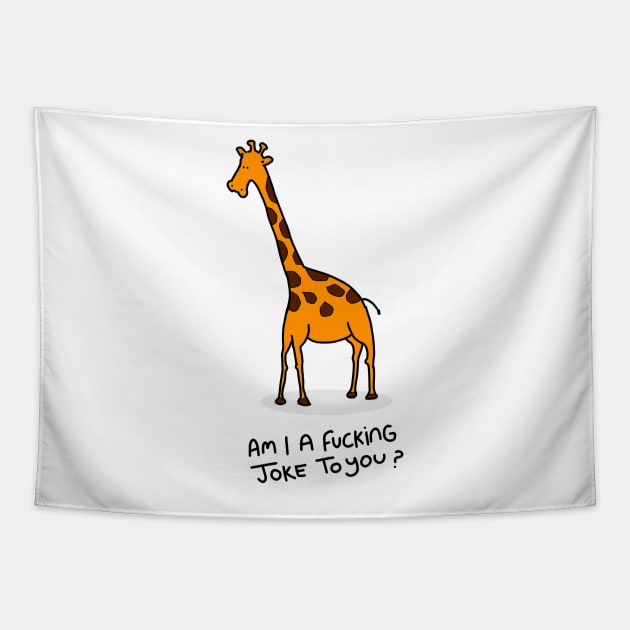 Grumpy Giraffe Tapestry by grumpyanimals