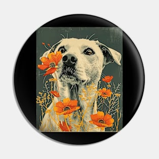 Labrador Retriever Flowers Photo Art Design For Dog Onwer Pin