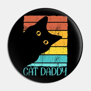 Best Cat Dad Ever Vintage Retro Cat Daddy Cat Father Pin