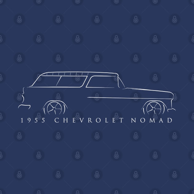 1955 Chevy Nomad - profile stencil, white by mal_photography