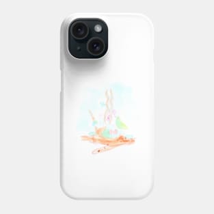 Easter, bird, nest, eggs, flower, holiday, family, forest, floral, spring, nature, painting, art, watercolor Phone Case