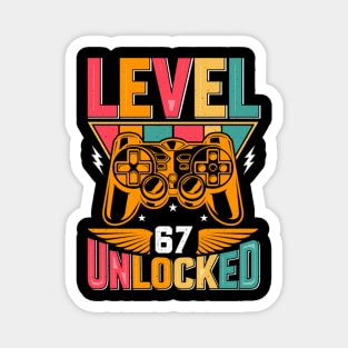 Level 67 Unlocked Awesome Since 1956 Funny Gamer Birthday Magnet