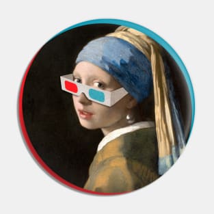 Girl with 3D Glasses and a Pearl Pin