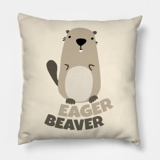 Cute Beaver Cartoon Pillow