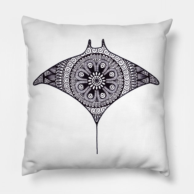 Manta Ray Pillow by calenbundalas