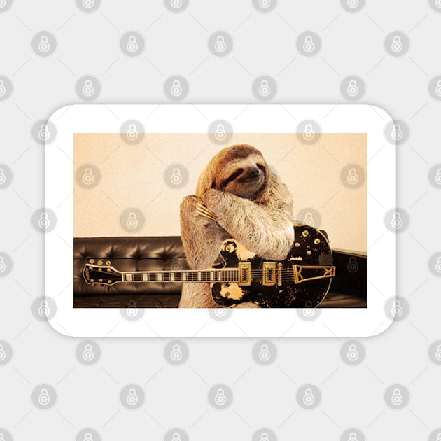 Rock Star Sloth - Print / Home Decor / Wall Art / Poster / Gift / Birthday / Sloth Lover Gift / Animal print Canvas Print Magnet by luigitarini