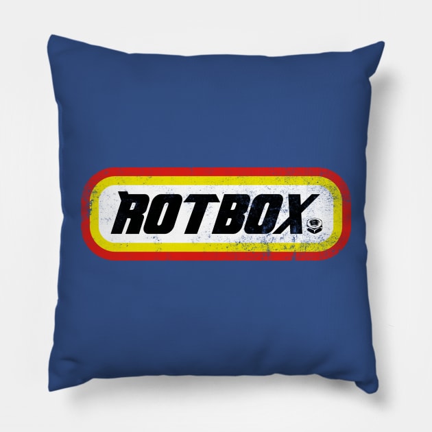 Rotbox (Matchbox) Car Logo Mashup Pillow by funkymonkeytees