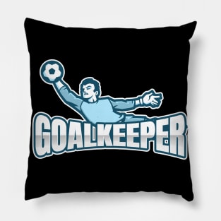 Football goalkeeper - blue Pillow