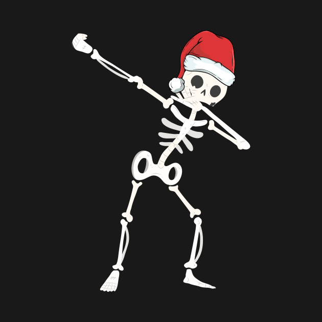 Funny Christmas Dabbing Skeleton by Evoke Collective