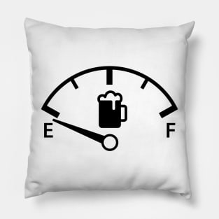 Beer Fuel Gauge (black) Pillow