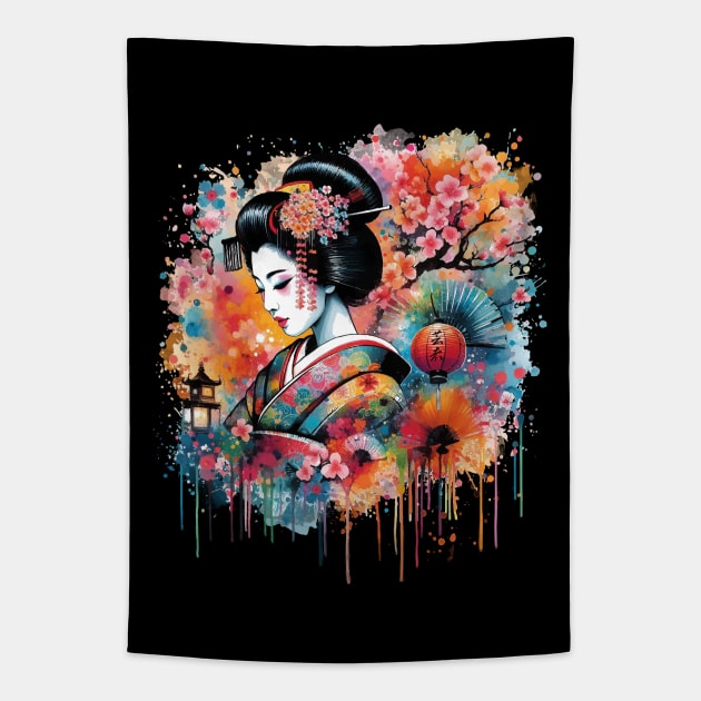 Geiko watercolor Tapestry by DrMonekers